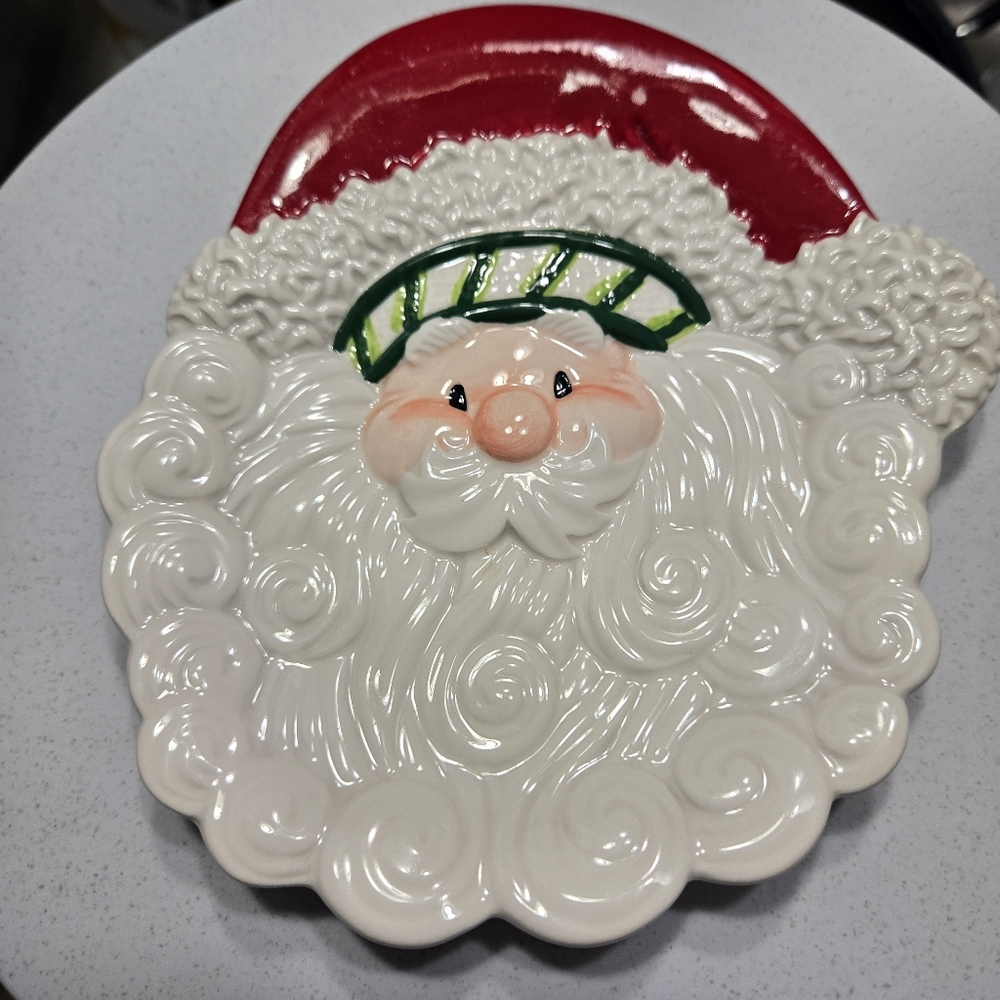 FITZ AND FLOYD Santa Plate Stocking Stuffers Dish